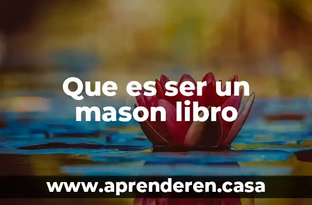 Que es ser un mason libro