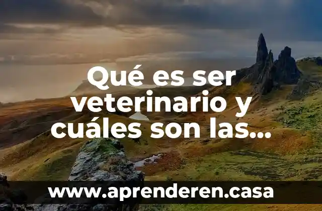 Qué es ser veterinario y cuáles son las actividades