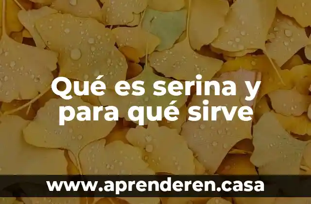 Qué es serina y para qué sirve
