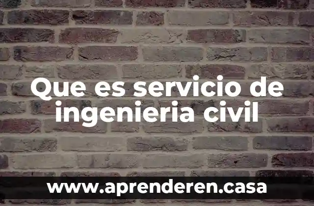 Que es servicio de ingenieria civil