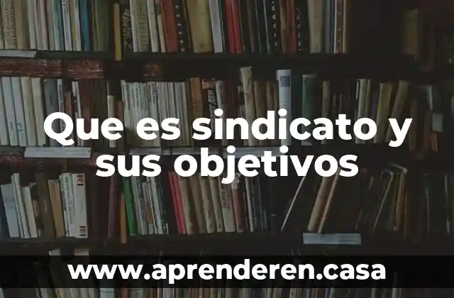 Que es sindicato y sus objetivos