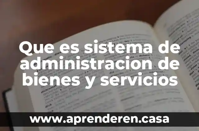 Que es sistema de administracion de bienes y servicios