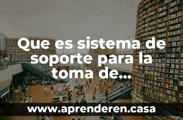 Que es sistema de soporte para la toma de decisiones