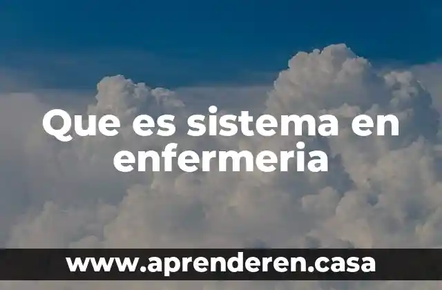Que es sistema en enfermeria
