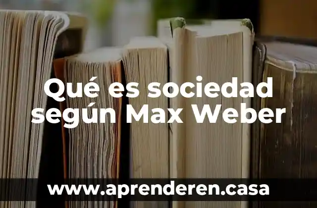 Qué es sociedad según Max Weber