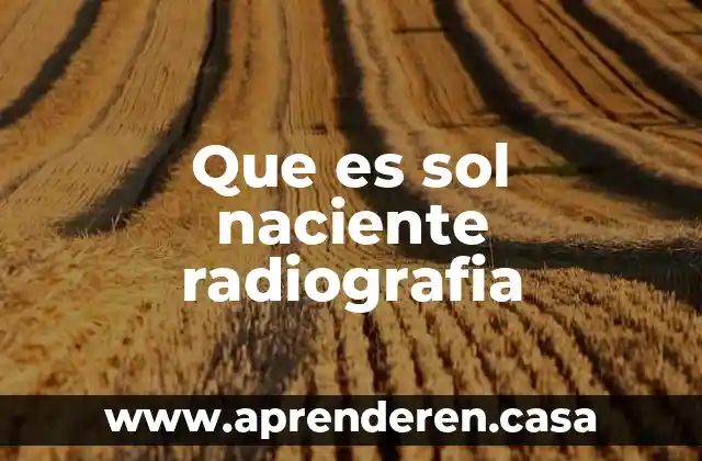 Que es sol naciente radiografia