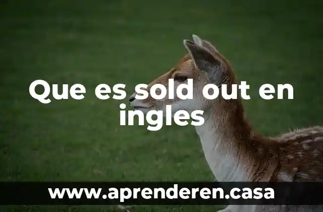 Que es sold out en ingles