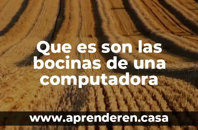 Que es son las bocinas de una computadora