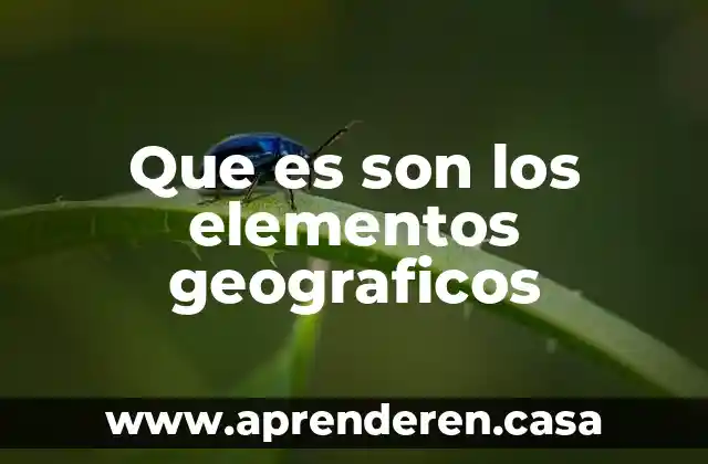 Que es son los elementos geograficos