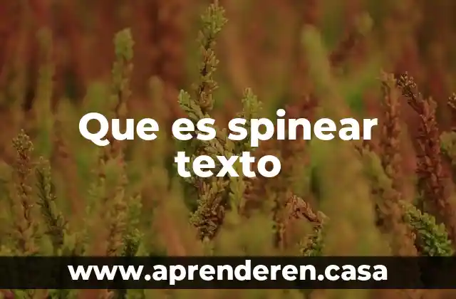 Que es spinear texto