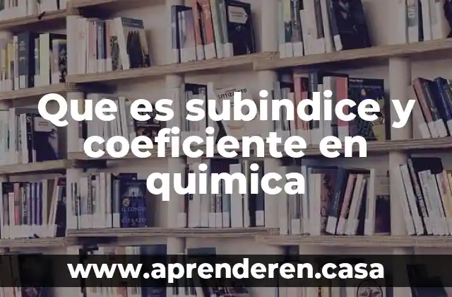 Que es subindice y coeficiente en quimica
