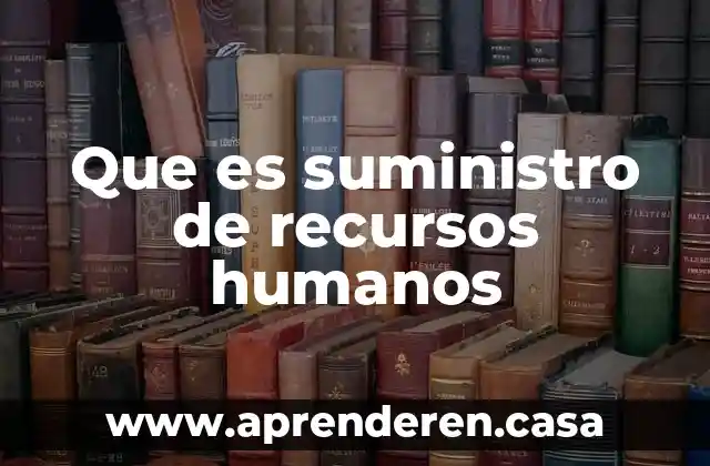 Que es suministro de recursos humanos