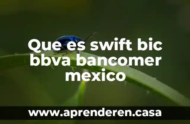 Que es swift bic bbva bancomer mexico