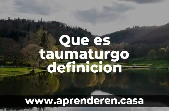 Que es taumaturgo definicion