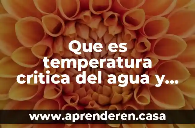 Que es temperatura critica del agua y hielo