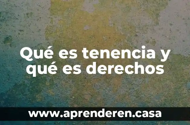 Que es un difusor de los derechos 4 Qué es tenencia y qué es derechos