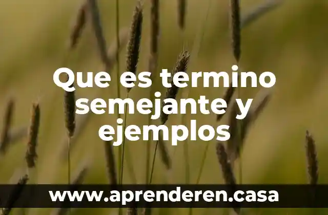Que es termino semejante y ejemplos