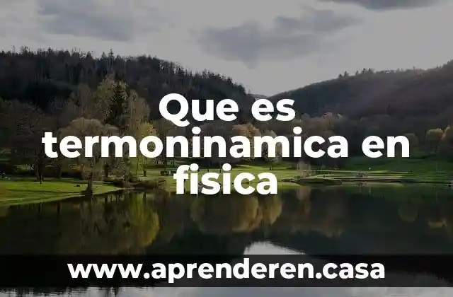 Que es termoninamica en fisica