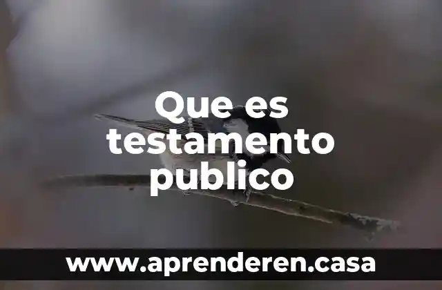 Que es testamento publico