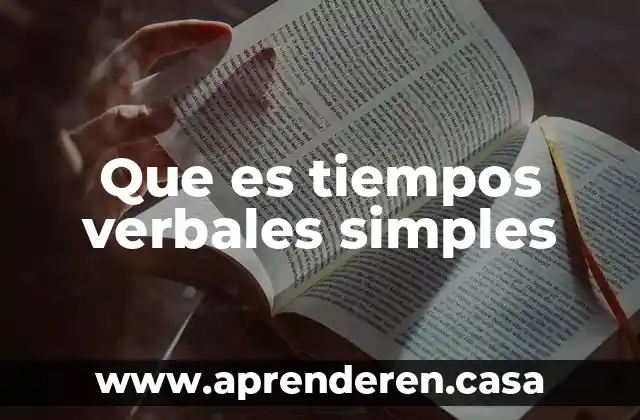 Que es tiempos verbales simples