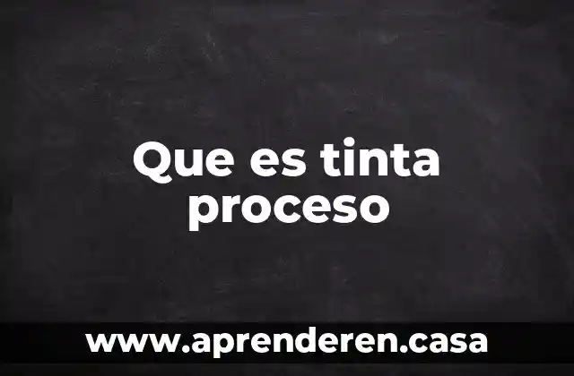 Que es el proceso racional de la toma de decisiones 8 Que es tinta proceso
