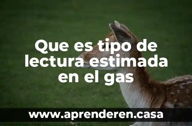 Que es tipo de lectura estimada en el gas