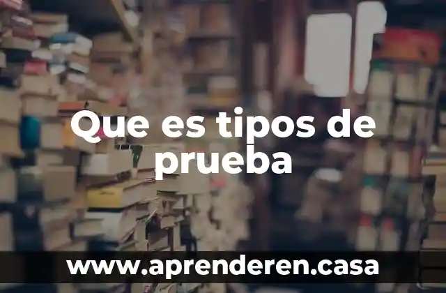 Que es tipos de prueba
