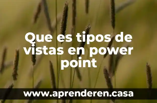 Que es tipos de vistas en power point