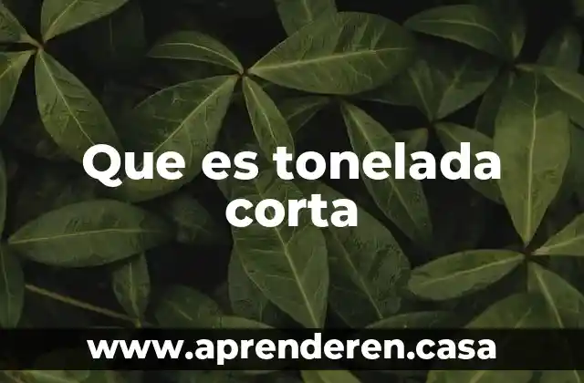 Que es tonelada corta