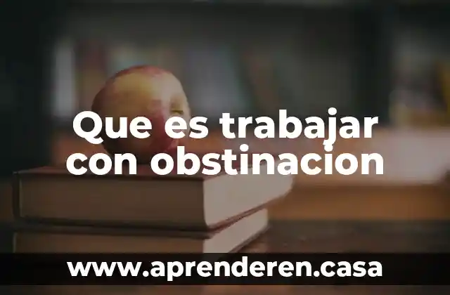 Que es trabajar con obstinacion