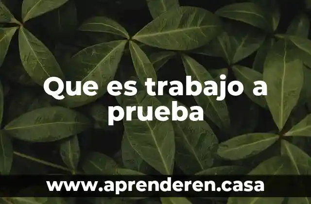 Que es trabajo a prueba