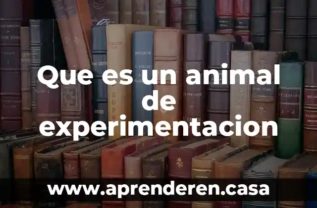 Que es un animal de experimentacion