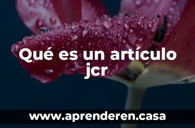 Qué es un artículo jcr