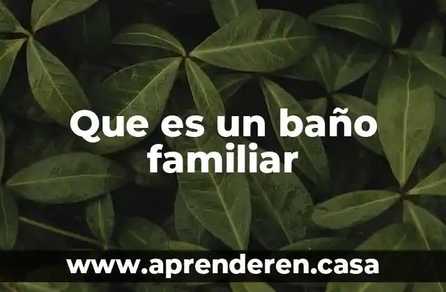 Que es un baño familiar