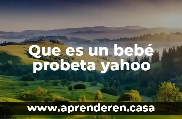 Que es un bebé probeta yahoo