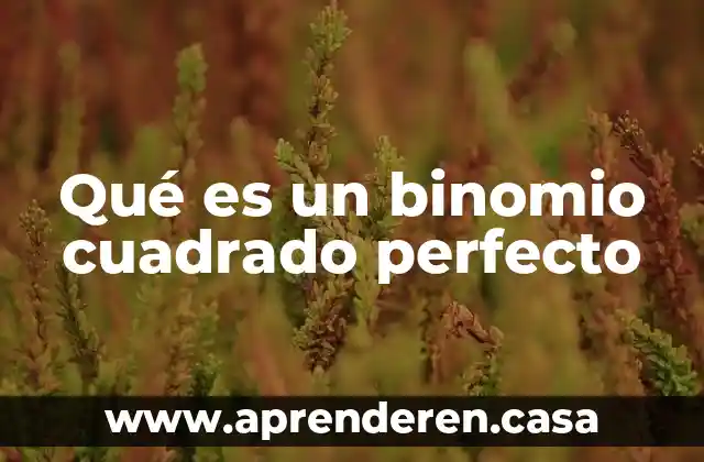Qué es un binomio cuadrado perfecto