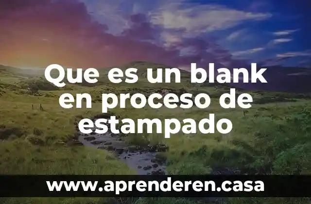 Que es un blank en proceso de estampado