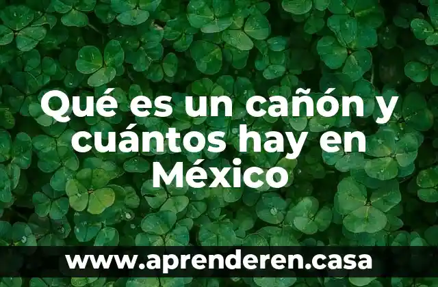 Qué es un cañón y cuántos hay en México