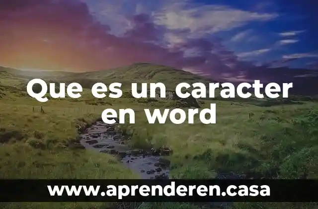 Que es un caracter en word