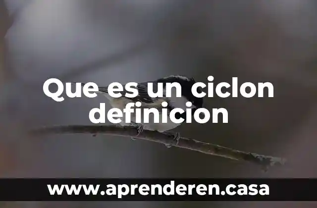 Que es un ciclon definicion