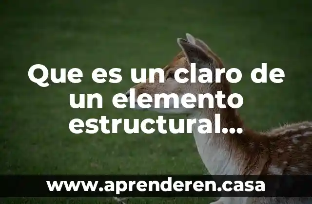 Que es un claro de un elemento estructural definicion