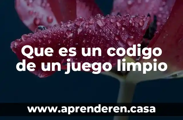 Que es un codigo de un juego limpio