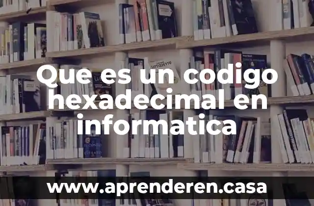 Que es un codigo hexadecimal en informatica