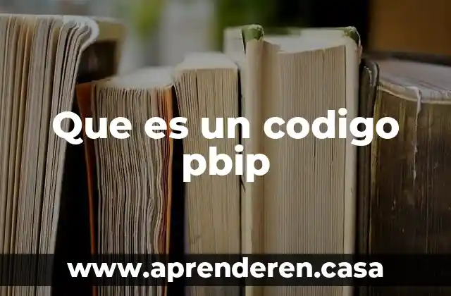 Que es un codigo pbip