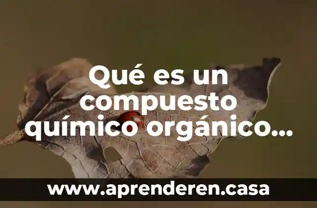 Qué es un compuesto químico orgánico e inorgánico