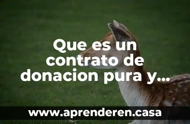 Que es un contrato de donacion pura y simple