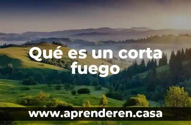 Corta tripa del agua que es 3 Qué es un corta fuego