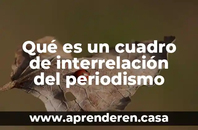 Qué es un cuadro de interrelación del periodismo