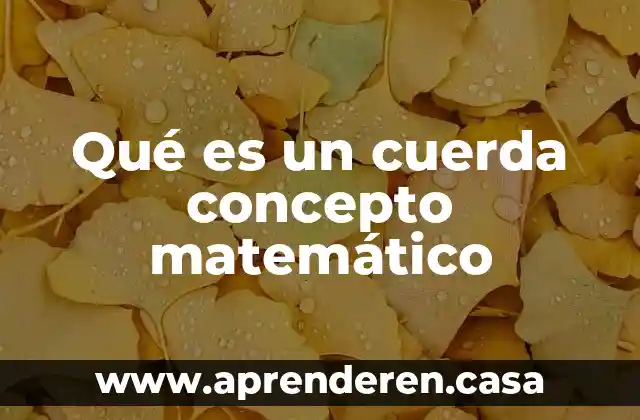 Qué es un cuerda concepto matemático