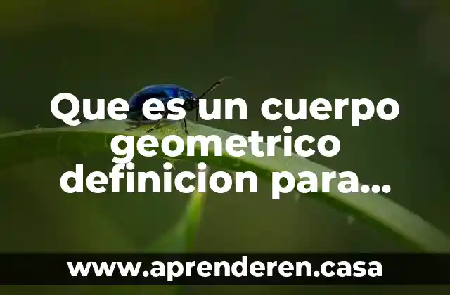 Que es un cuerpo geometrico definicion para niños